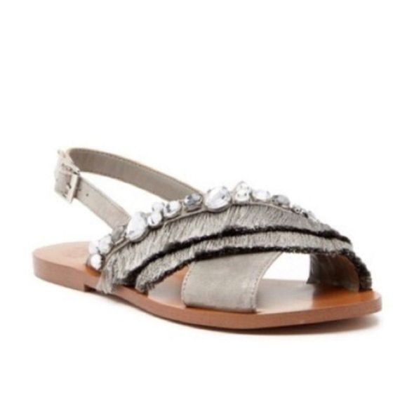 NEW W/ BOX Vince Camuto Ampella Embellished Fring‎ Sandals - Picture 1 of 6